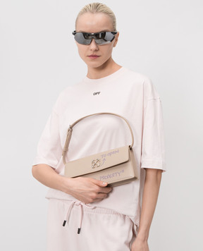 Off-White Beige leather bag Jitney 1.0 OWNN172S26LEA001