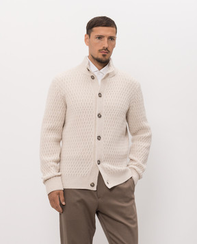 Peserico Ivory wool and cashmere cardigan R59563F0509470