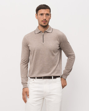 Stefano Ricci Beige wool, silk and cashmere polo shirt KE08004P30E26374