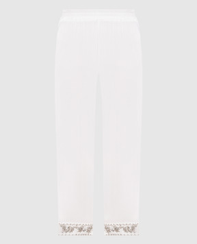 Twinset White pants with applique 261LB2CBB