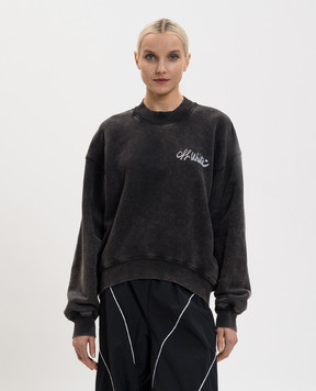 Off-White Grey sweatshirt with Marker logo print 2BA075S26FLE002