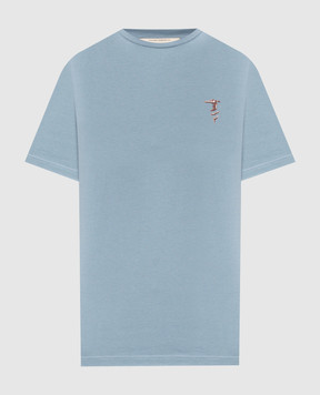Trussardi Blue T-shirt with logo print G0568000127NMTS14J02