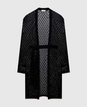 Agnona Black openwork cardigan KR110387C080P