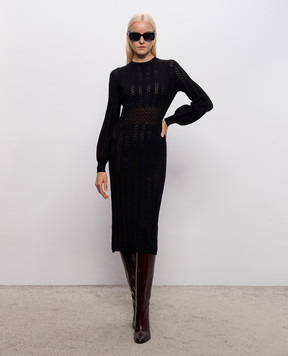 Twinset Black dress with openwork pattern 262TP3120