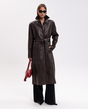 Magda Butrym Brown leather coat LEATHER16COAT282726