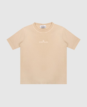 Stone Island Children's beige T-shirt with embroidered logo L1S162100006S005068