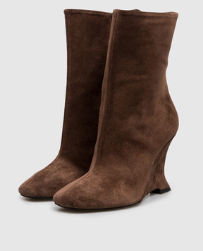 Balmain Brown suede ankle boots HN0TE311LCMK
