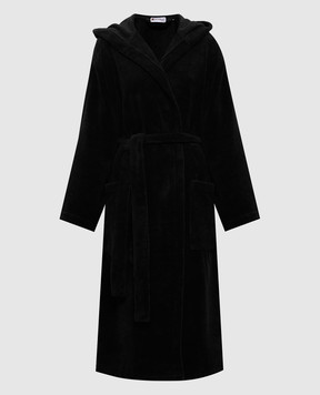 Symbol Home Black terry robe with hood BAMBOOSPONGEBATHROBE