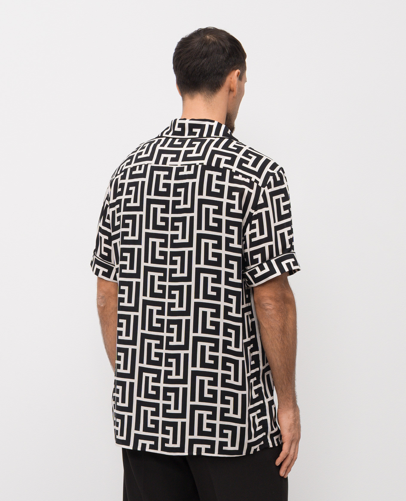 

Black shirt with branded print Balmain