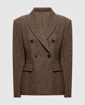 Brunello Cucinelli Brown double-breasted jacket with wool MD0027246