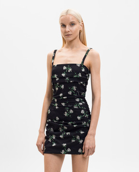 Dolce&Gabbana Black mini dress with silk F663HTFSA9C