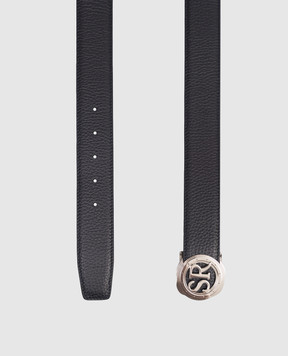 Stefano Ricci Blue leather belt with monogram logo N382VDC553P