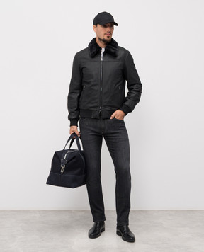 Cashmere&Whiskey Black leather jacket 232675S78338