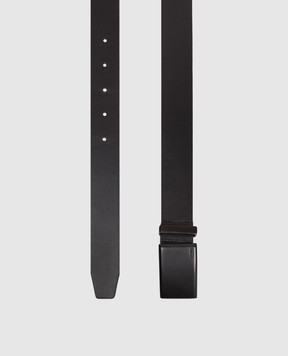 Juun.j Black leather belt with logo engraving JC618ZP105