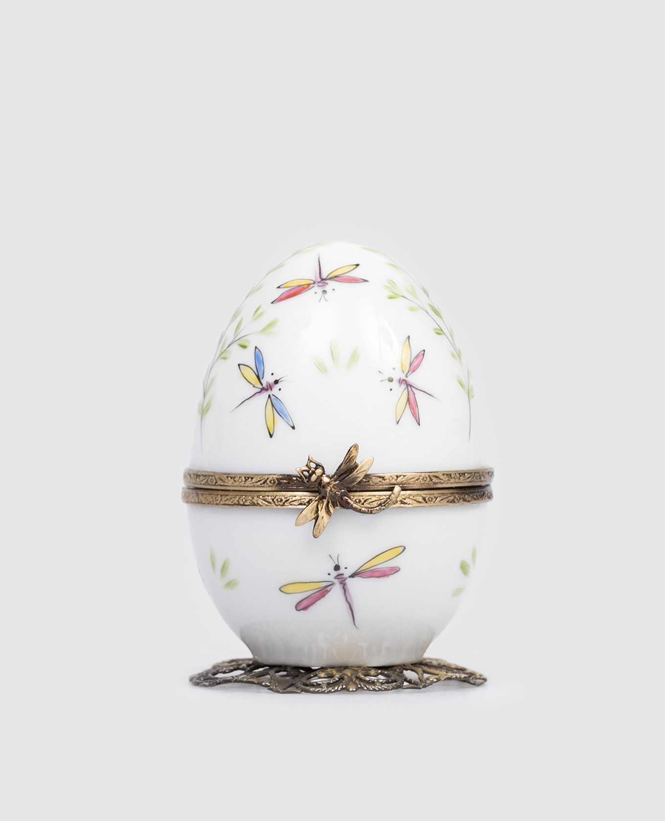 

White musical porcelain egg Fanex France, Green