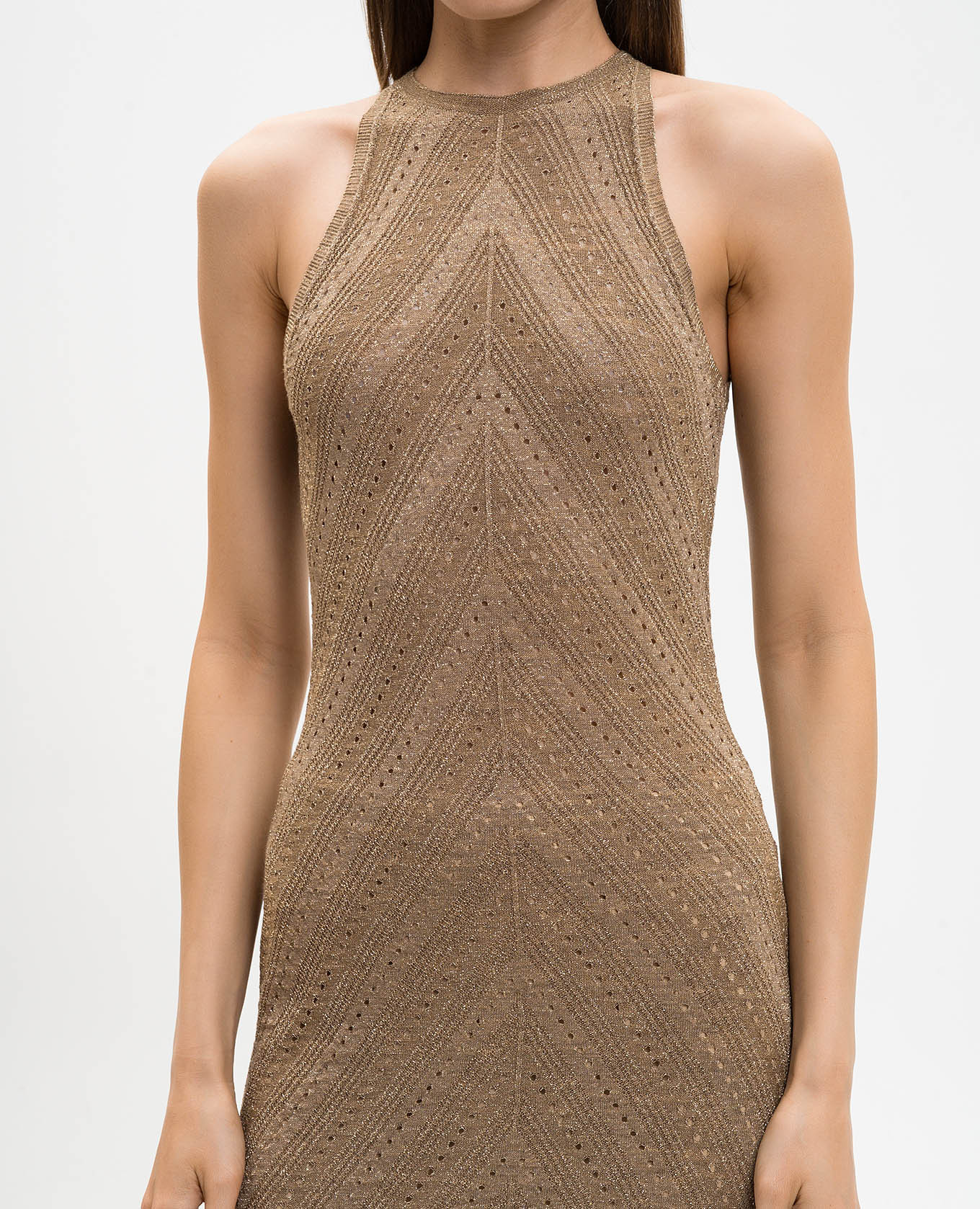 

Brown dress with linen Twinset