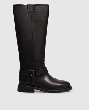 Twinset Black leather boots 262TCP024