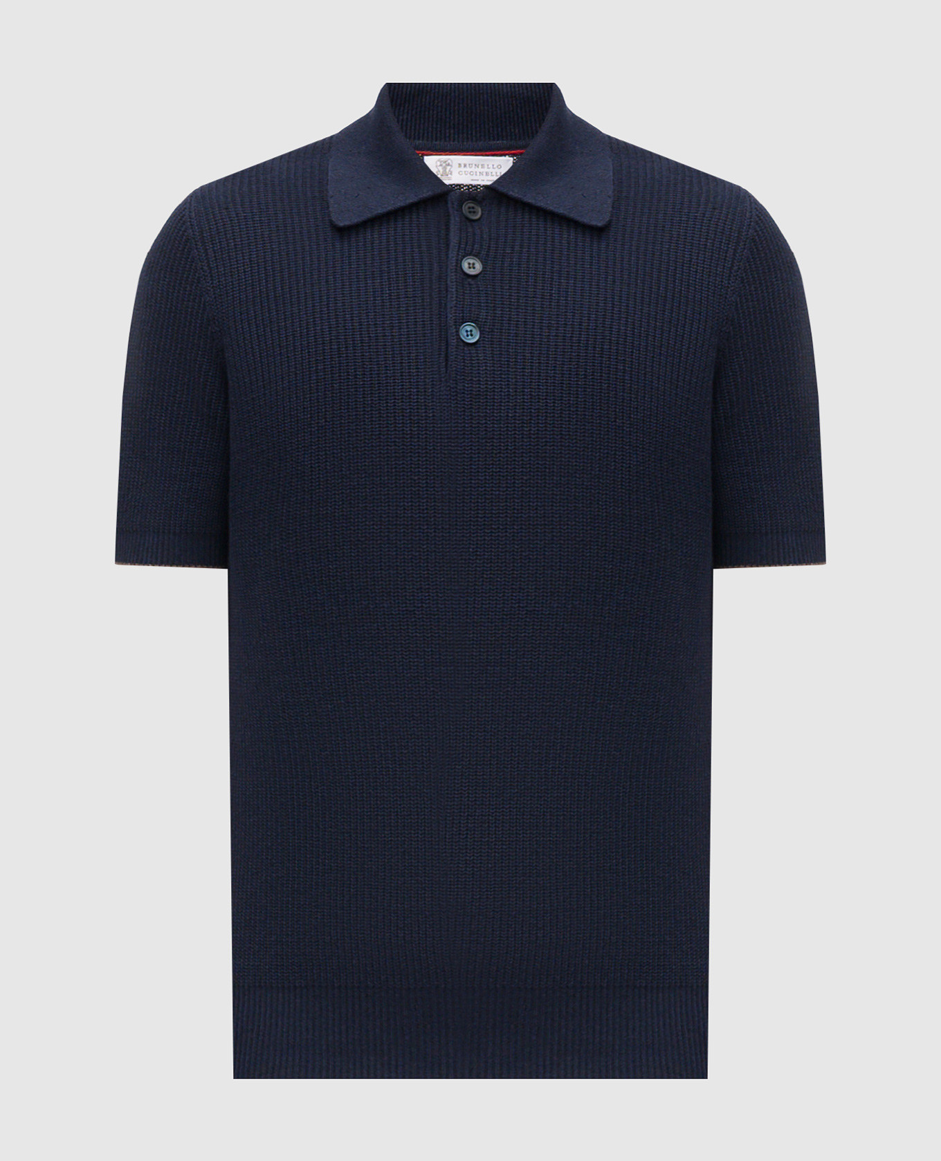 

Blue polo with linen Brunello Cucinelli