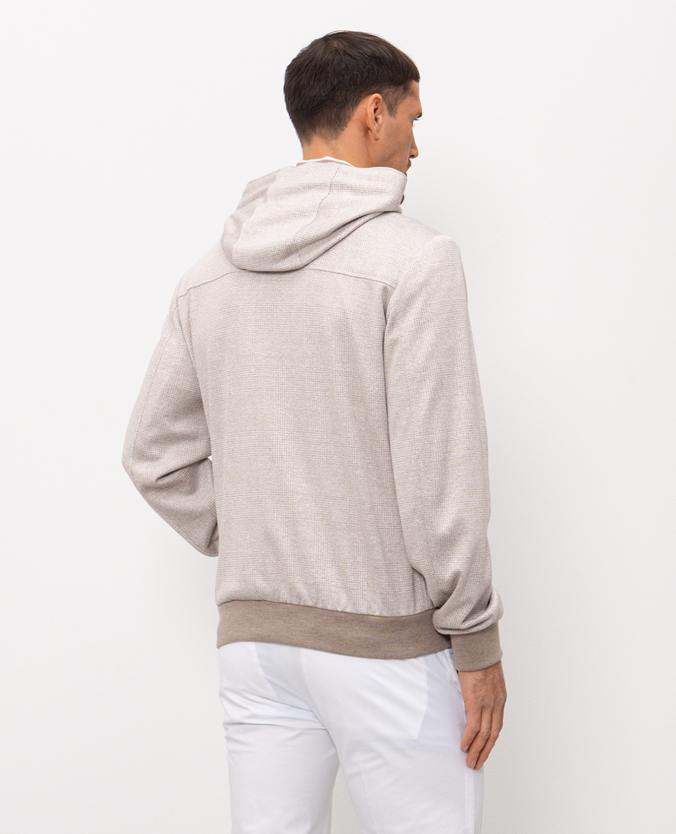 

Beige linen and silk Windsor check jacket Stefano Ricci