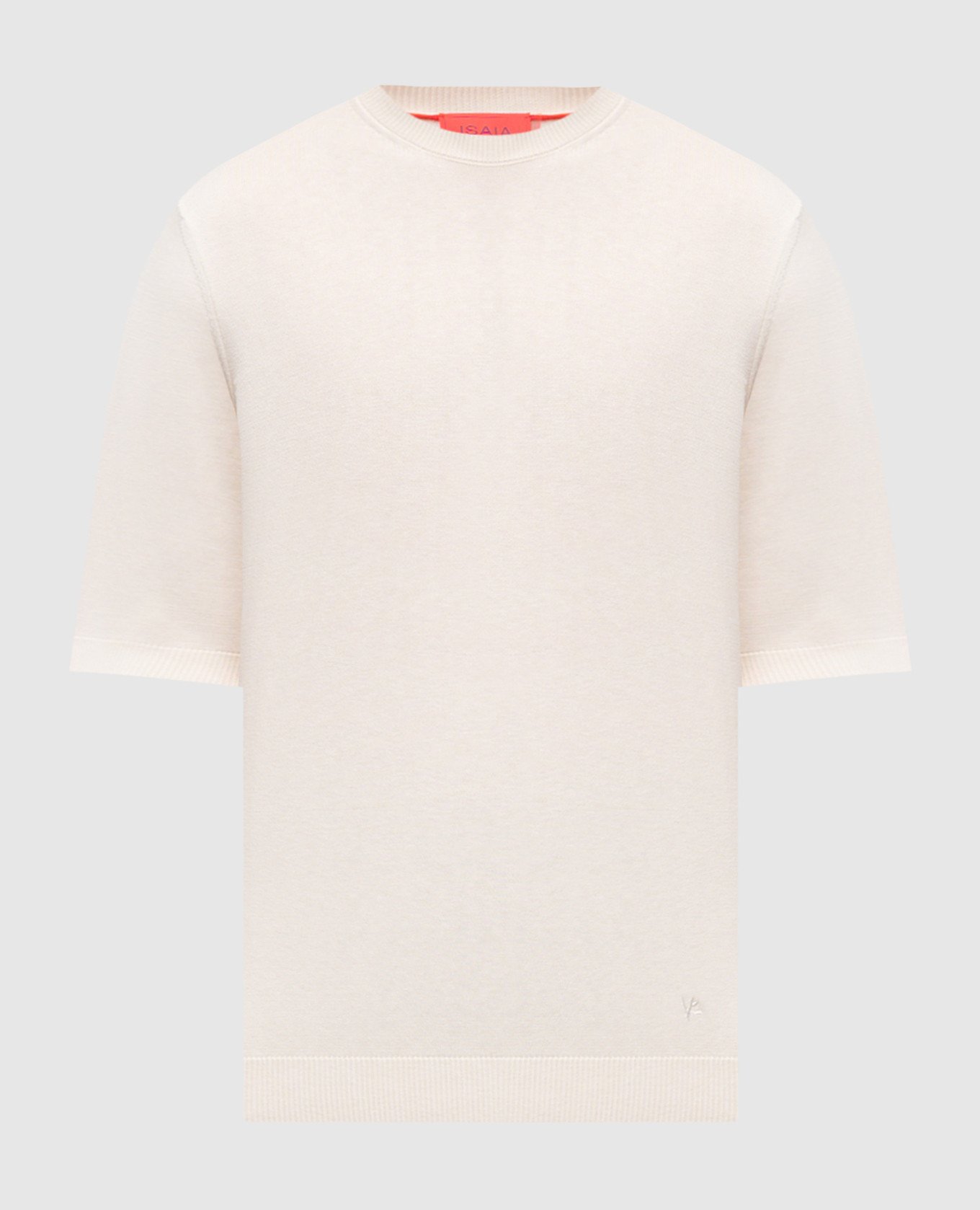 Beige silk T-shirt