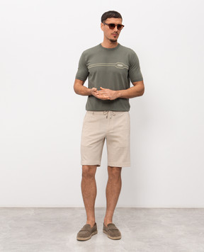Stefano Ricci Khaki T-shirt with silk K818119G10F26285