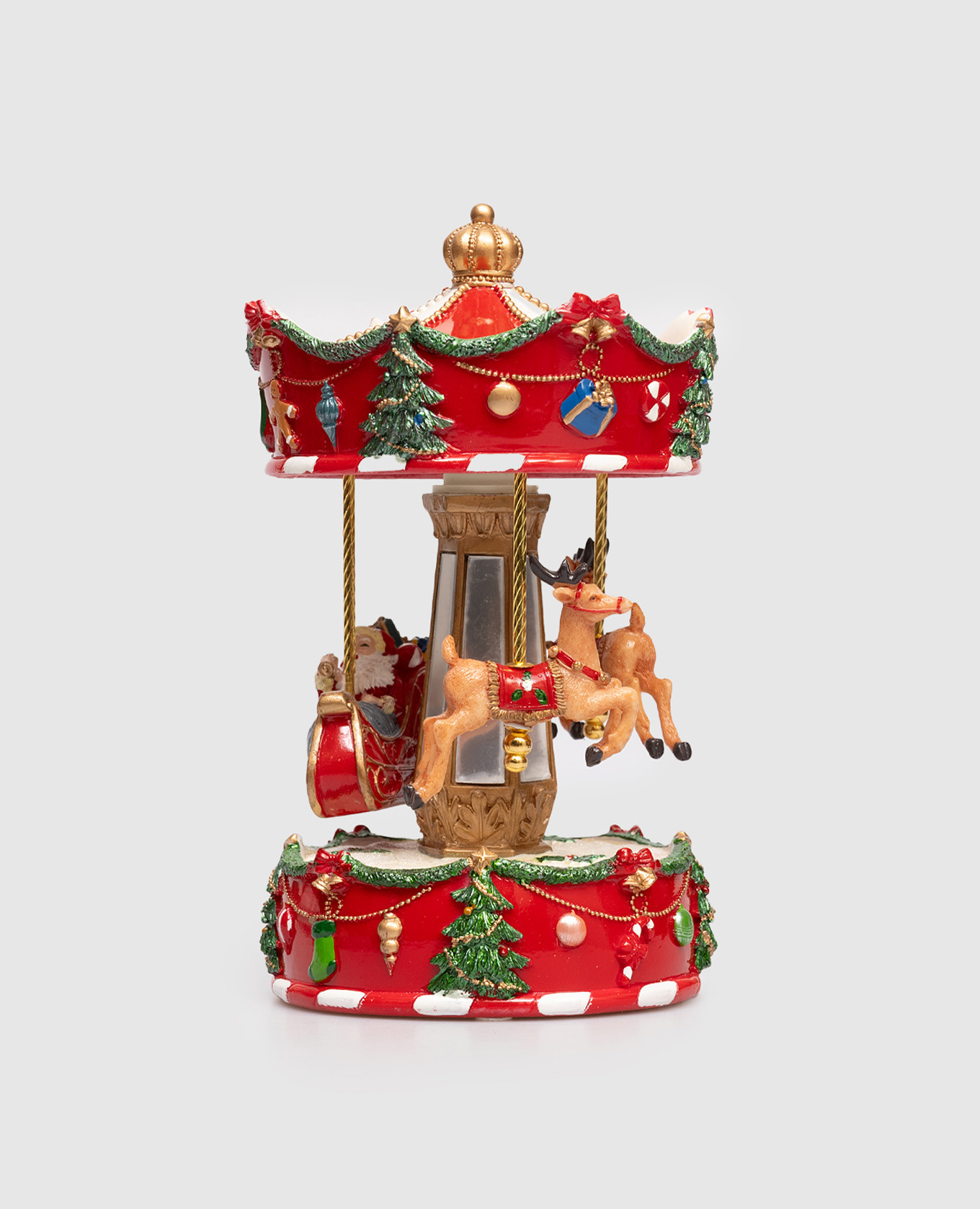 

Decorative Christmas musical carousel Shishi, White
