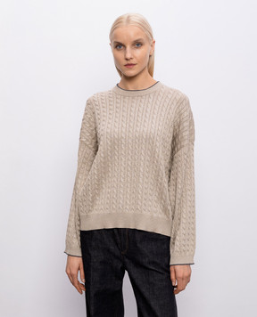 Brunello Cucinelli Beige jumper with lurex pattern MAZ226110P