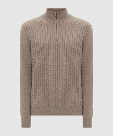 Brown wool and cashmere sweater