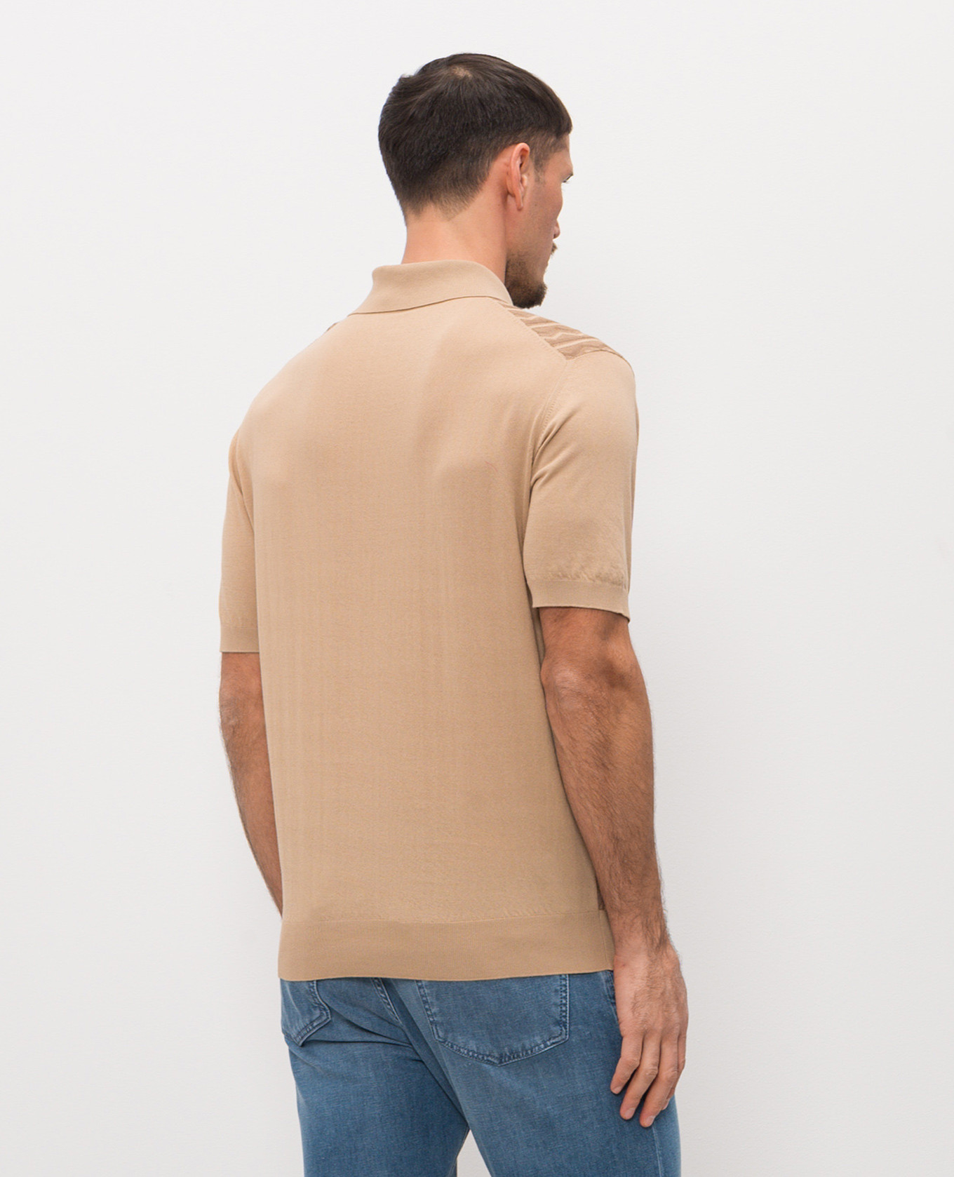 

Brown polo shirt with woven pattern Stefano Ricci