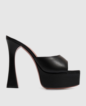 Amina Muaddi Dalida black leather mules C9S357123DAL