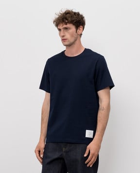 Thom Browne Blue T-shirt with a patch MJS067A00042