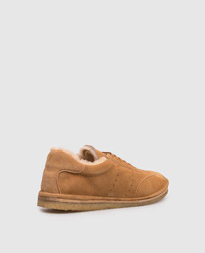 Babe Pay Pls Brown suede sneakers with fur ARD0202BPP
