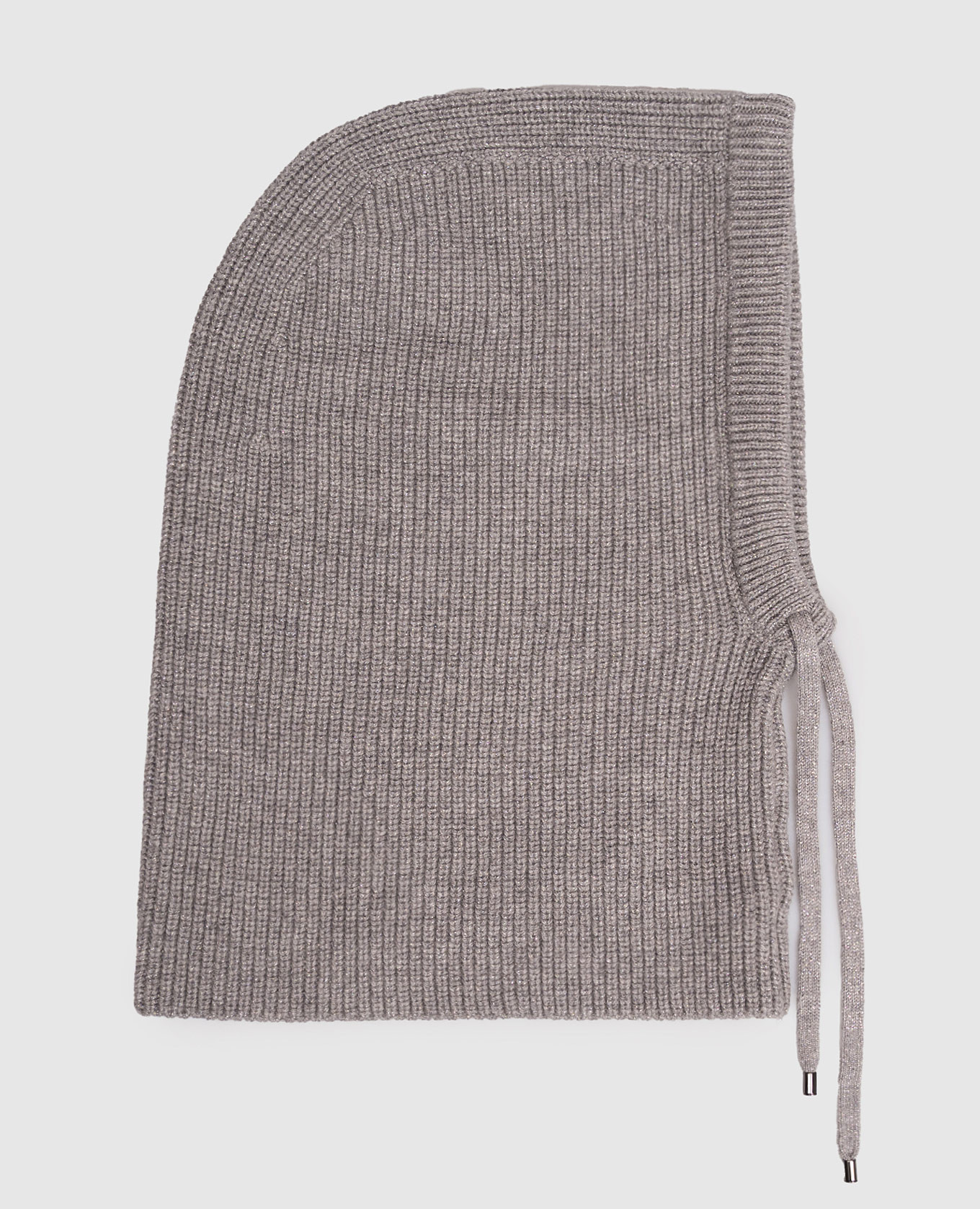 Gray wool and cashmere hood