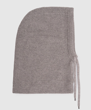 Gray wool and cashmere hood
