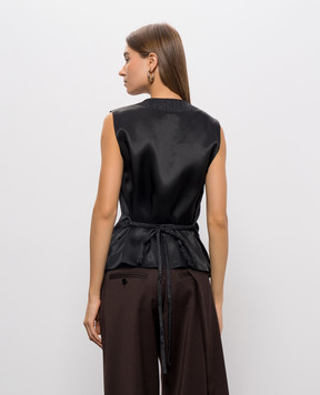Solotre Dark gray patterned wool vest M1AC0072