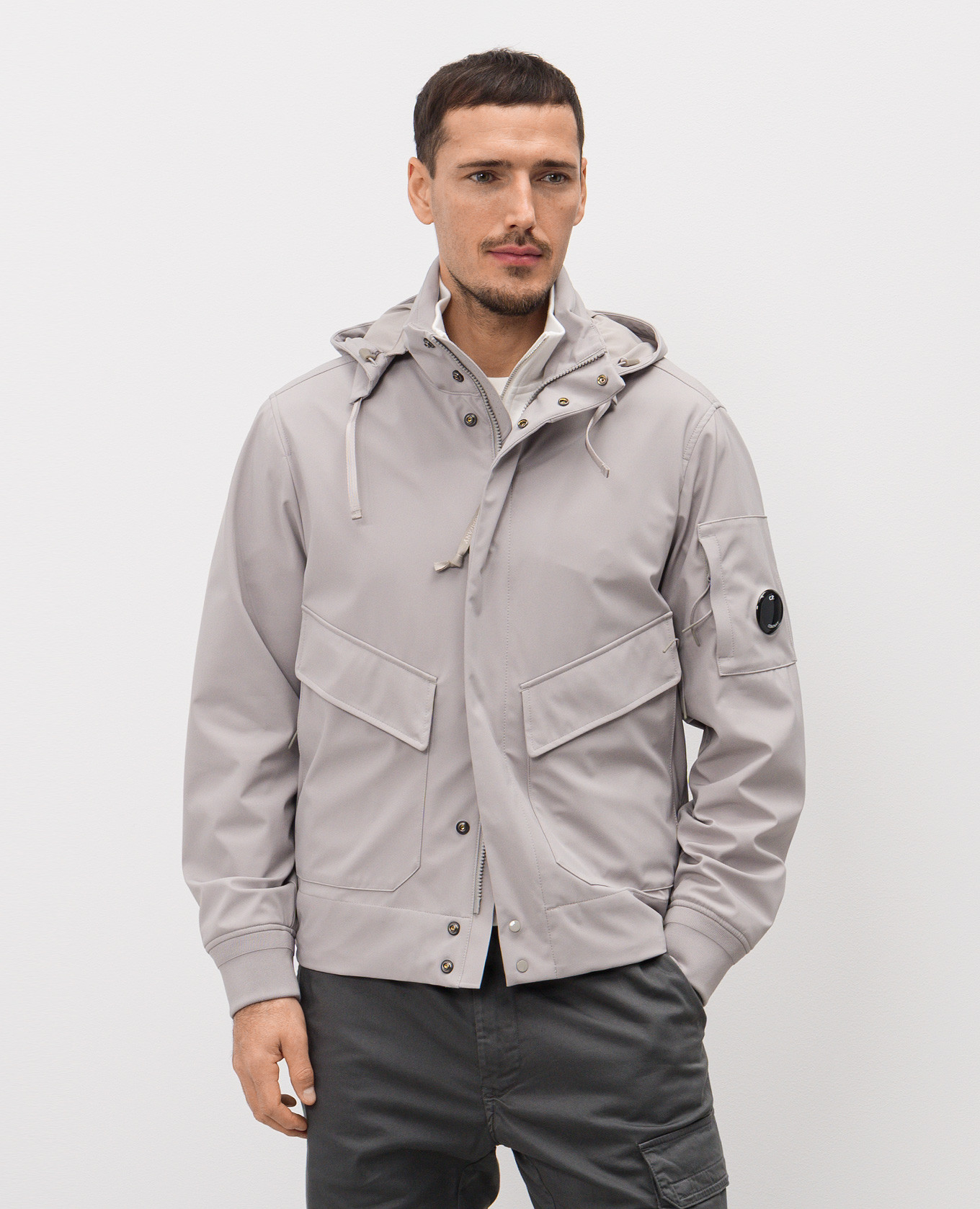 

Grey jacket with logo patch C.P. Company