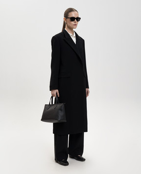 The Row Nevena black wool coat 10659W2893