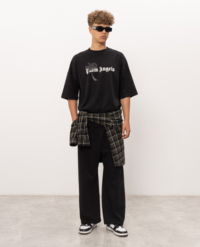 Palm Angels Black t-shirt with logo print PAMAA003JR006