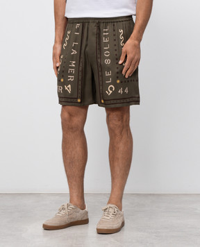 Balmain Khaki shorts with print GH0PA145VI82