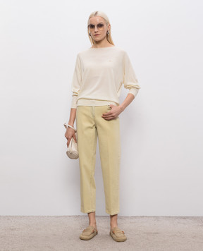 Peserico Yellow jeans with logo patch PM4519LKR04280