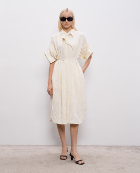 Juun.j Ivory shirt dress with a harvester effect JW6371W020
