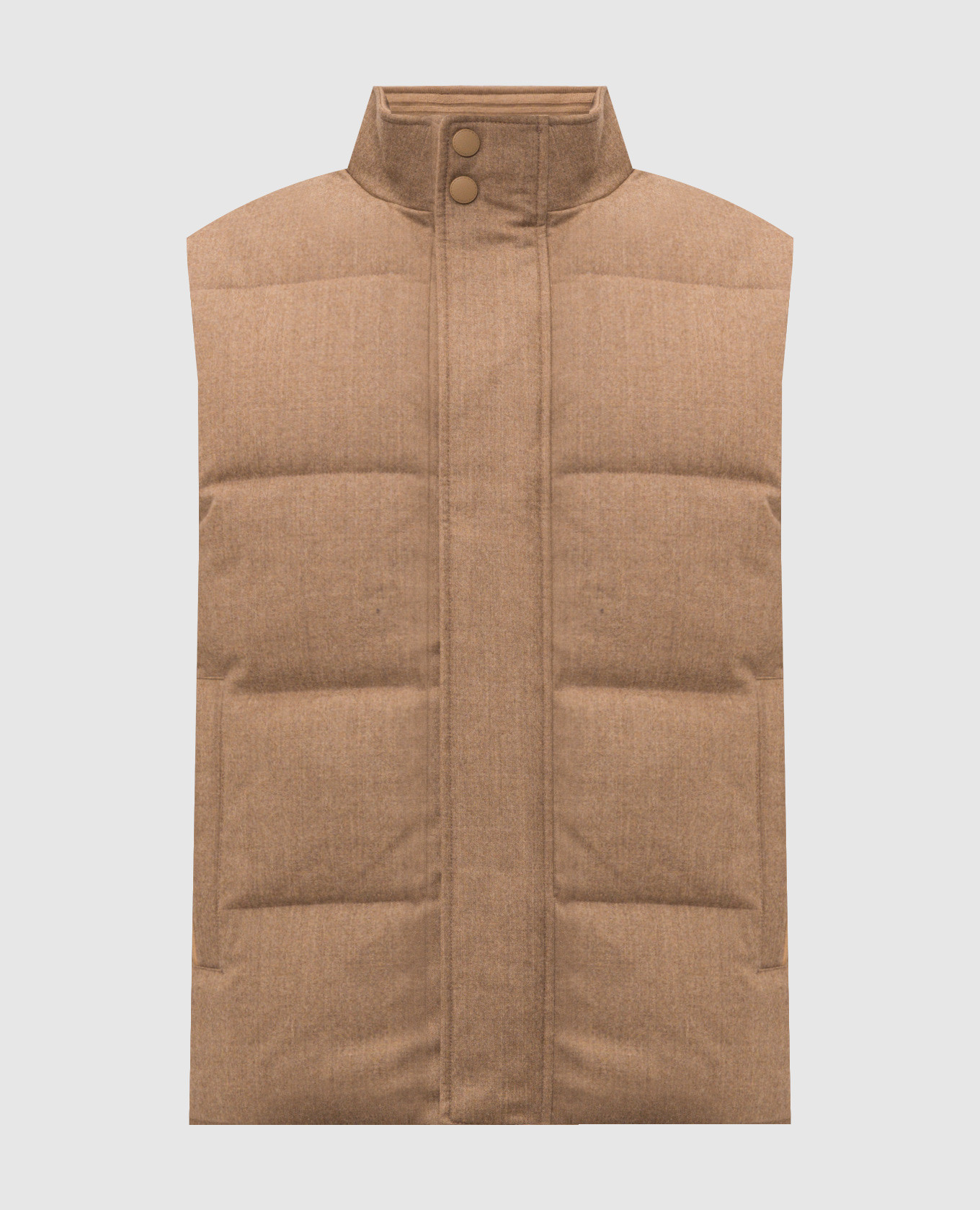 Brown down vest made of wool