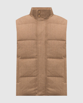 Canali Brown down vest made of wool SG03516O41123