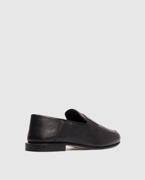 Givenchy Label black leather loafers with logo BH203DH1XD