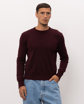Thom Browne Burgundy sweater MILANO STITCH with wool and linen MKA586AY1055