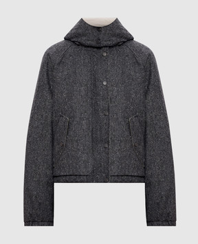 Brunello Cucinelli Gray down jacket with wool MD0023657