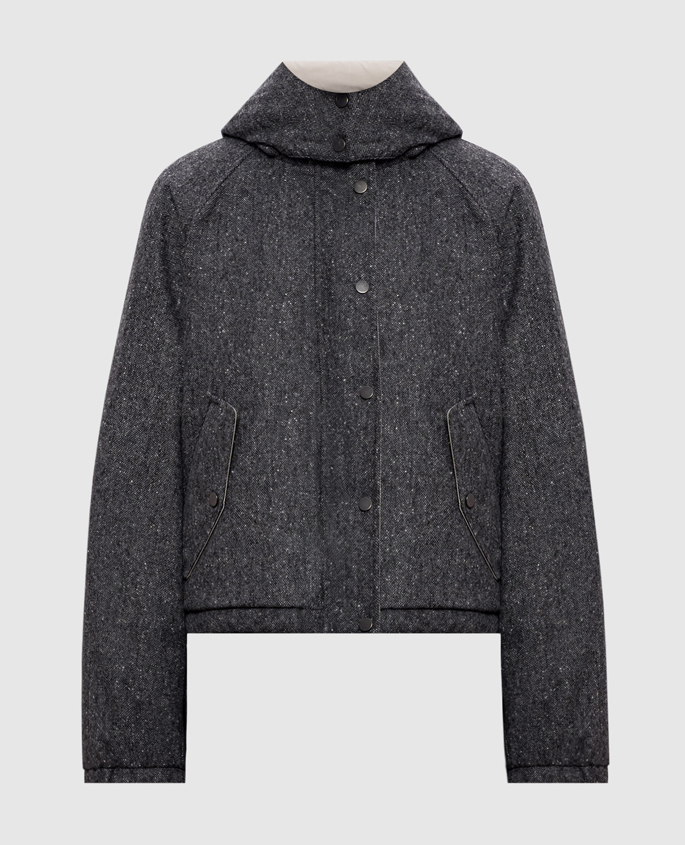 Gray down jacket with wool