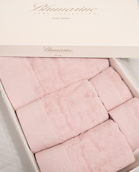 Blumarine Home Set of pink Crystelle terry towels with embroidery 5 pcs H0000230044