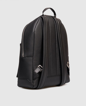 Stefano Ricci Black leather backpack with textured logo ND213G9PMRVH