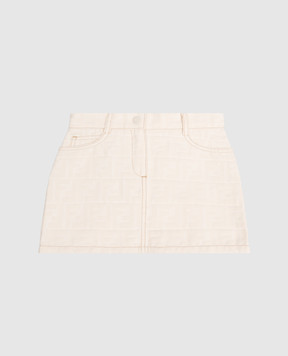 Fendi Children's beige skirt with FF pattern JFE213AY8V812+
